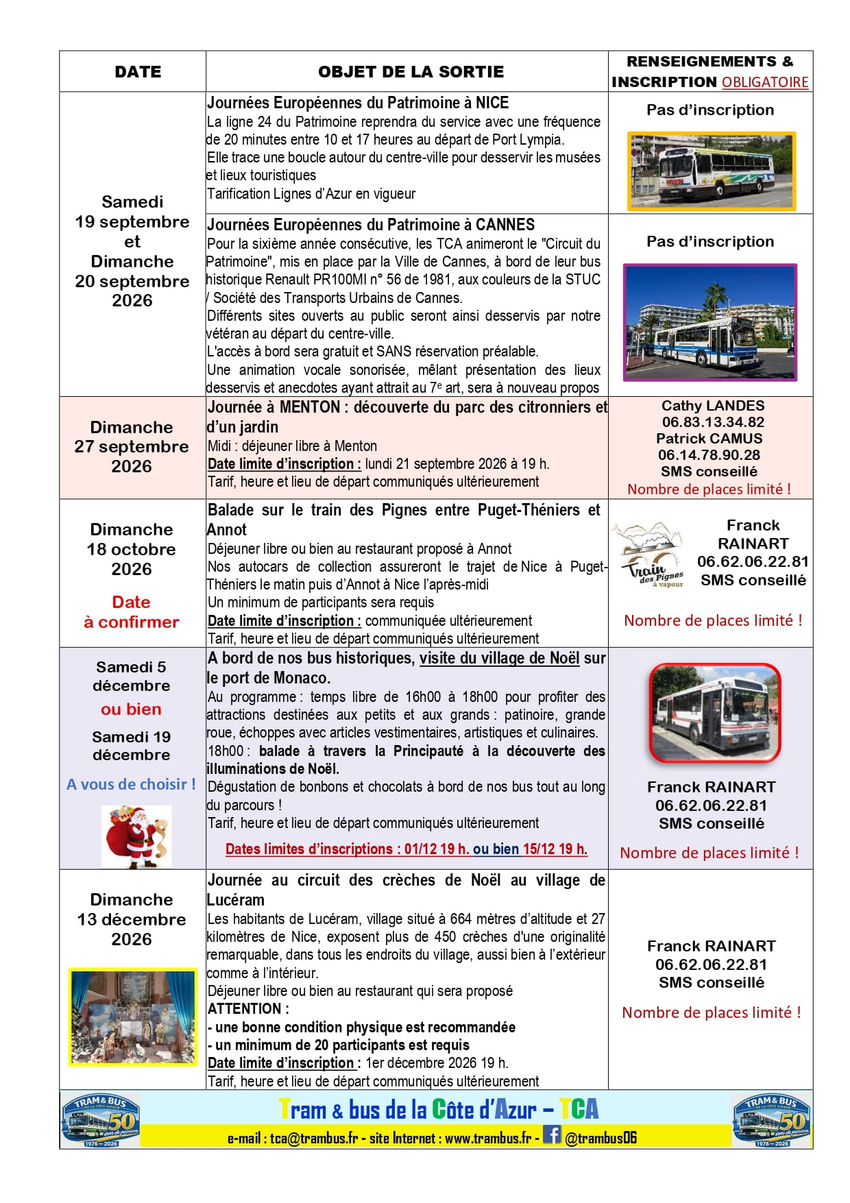 Calendrier prévisionnel sorties TCA 2026 10 01 2026 page 0002