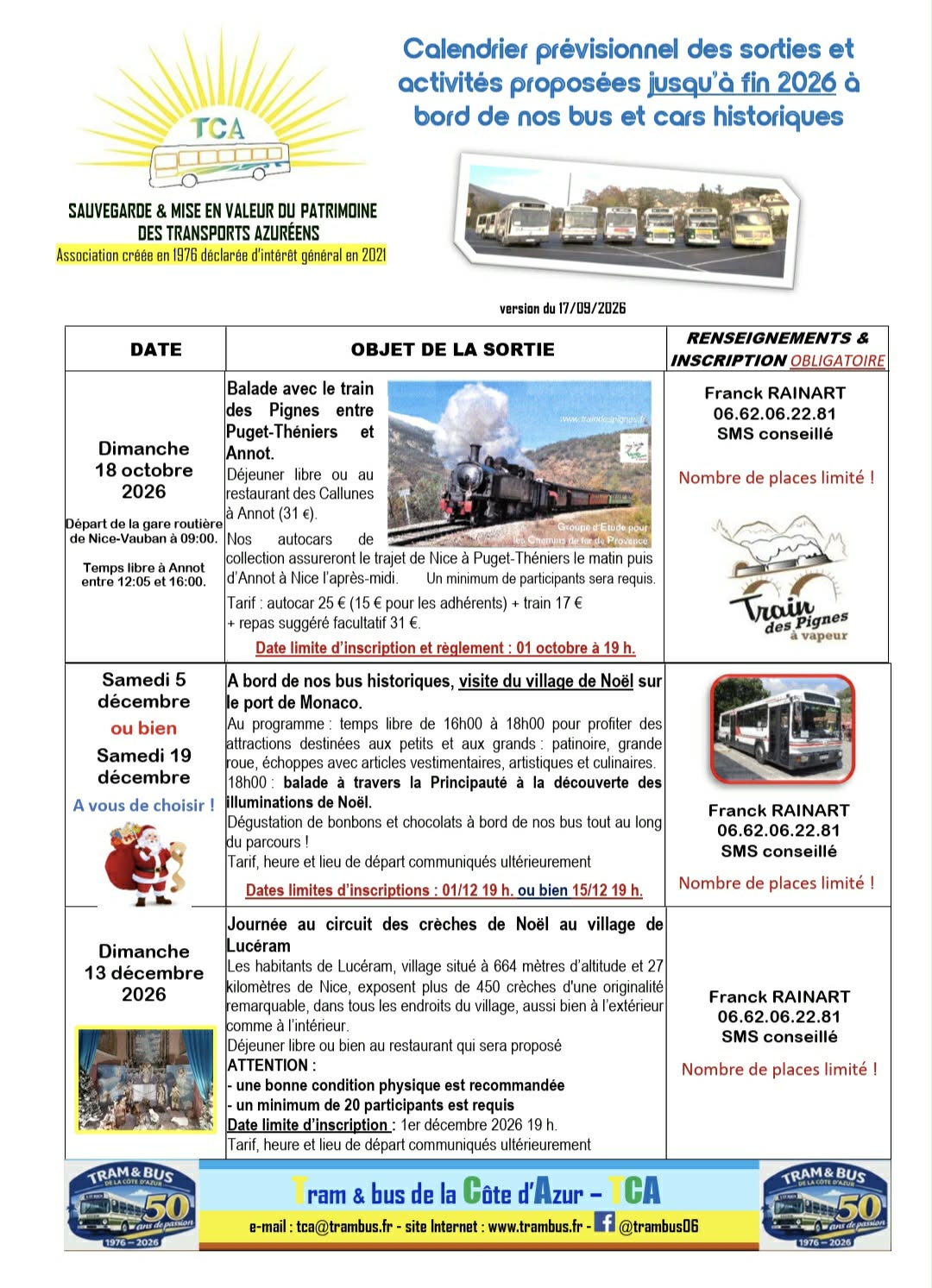programme sorties 2026